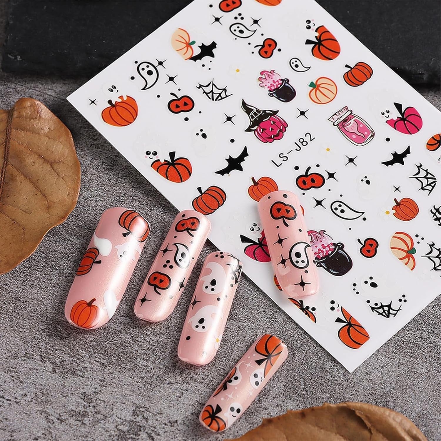 Autocollants pour ongles Halloween, 8 feuilles d'autocollants pour ongles Halloween, autocollants pour ongles, nail art, breloques pour ongles, accessoires pour ongles, design de Noël, Noël (type A)