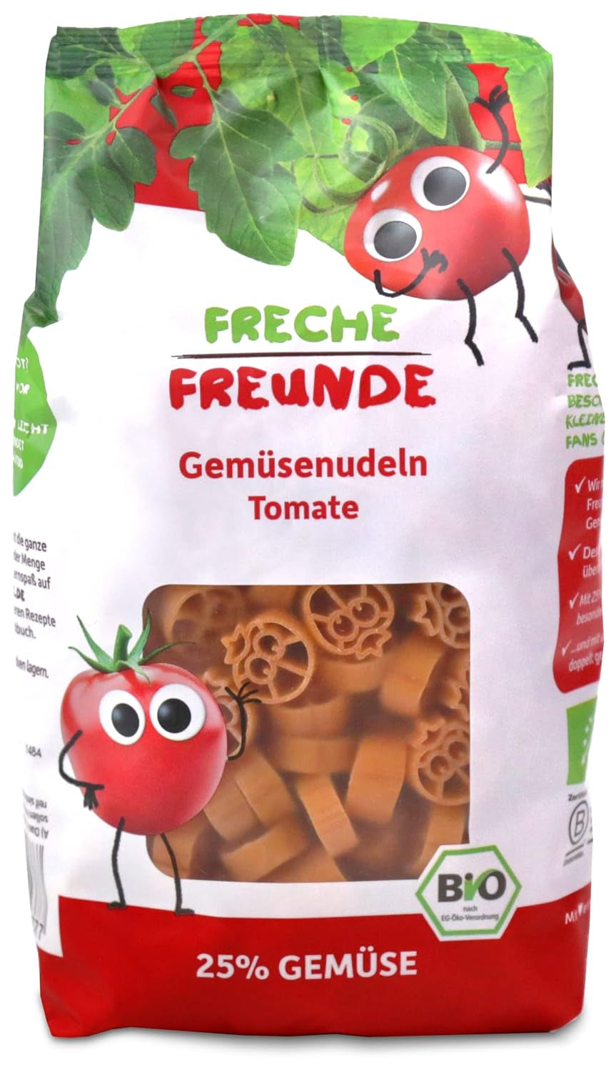 Freche Freunde Nouilles aux Légumes Bio 'Carotte' 25% de Contenu Végétalien Vegan 6 Pack (6 x 300g)