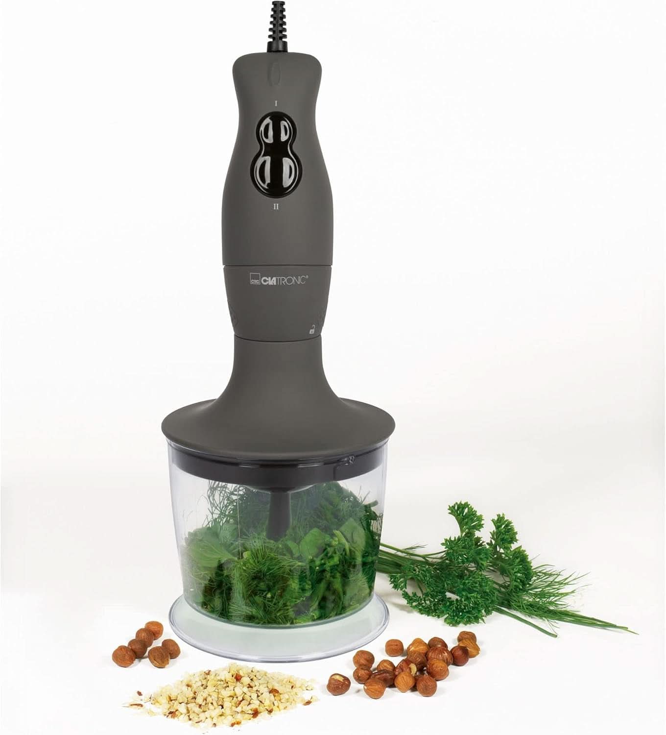 Ensemble de batteur sur socle Clatronic® | Mélangeur, Pürierstab, Zerkleinerer Aus Edelstahl | 400 watts | 2 Geschwindigkeitsstufen | Allesschneider | Mélangeurs | Schneebesen | Multi-pièces | SMS 3777 Cuisine Naty Boutique