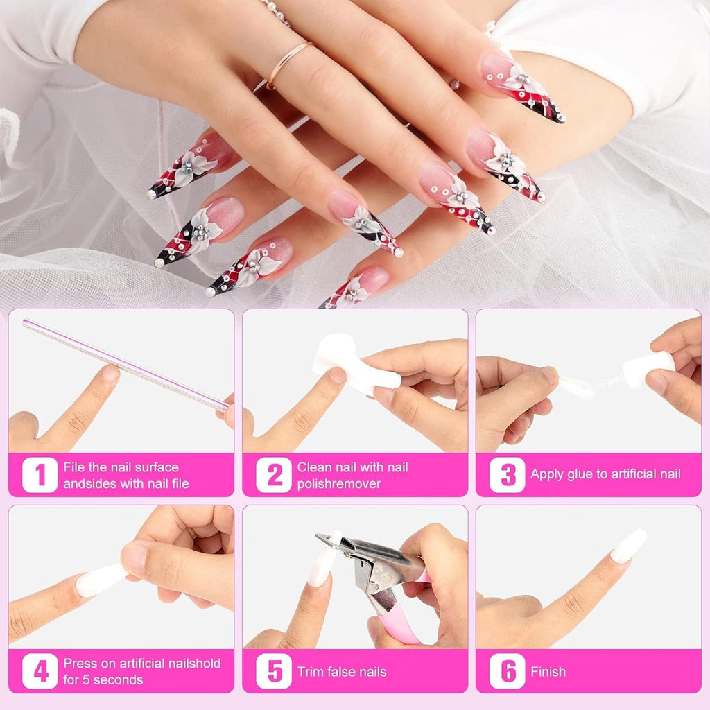 Lipici pentru unghii pentru vârfuri, BOLASEN Lipici pentru unghii extra puternic, 4 bucăți de lipici pentru unghii crăpate, Lipici pentru unghii, Lipici pentru unghii artificiale extra puternic, Lipici pentru unghii - 4 * 7 ml