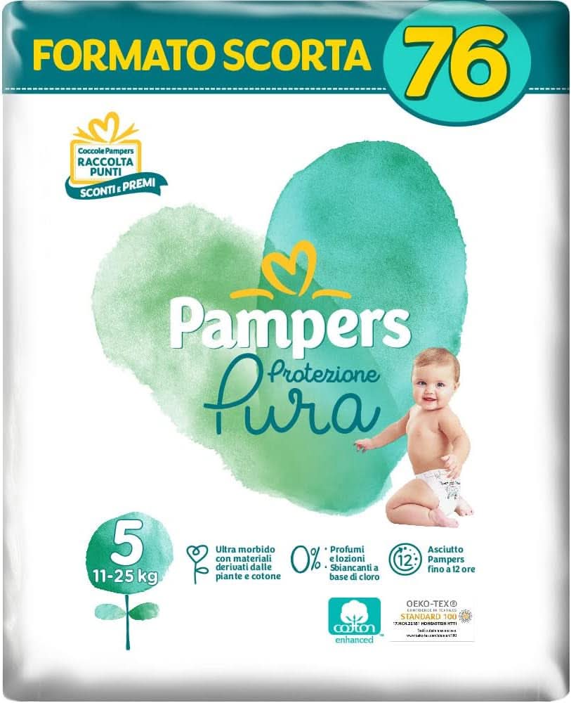 Pampers Naturello, 76 couches en coton et matières végétales naturelles, 0% parfum, taille 4 (7-18 kg) Mother and Baby Naty Shop 5 (76 pcs)