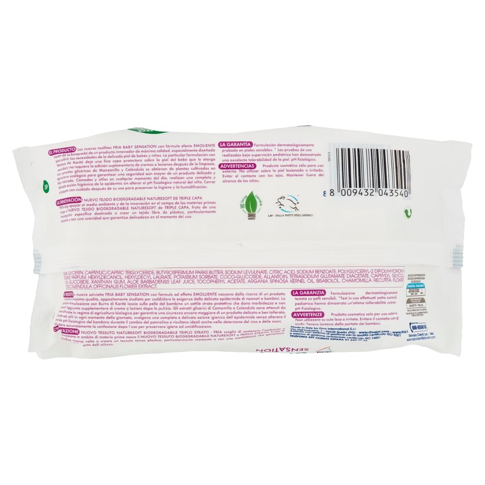 Baby Sensations avec couvercle, 72 lingettes humides, lingettes nettoyantes pour soins personnels, unisexe, enfants