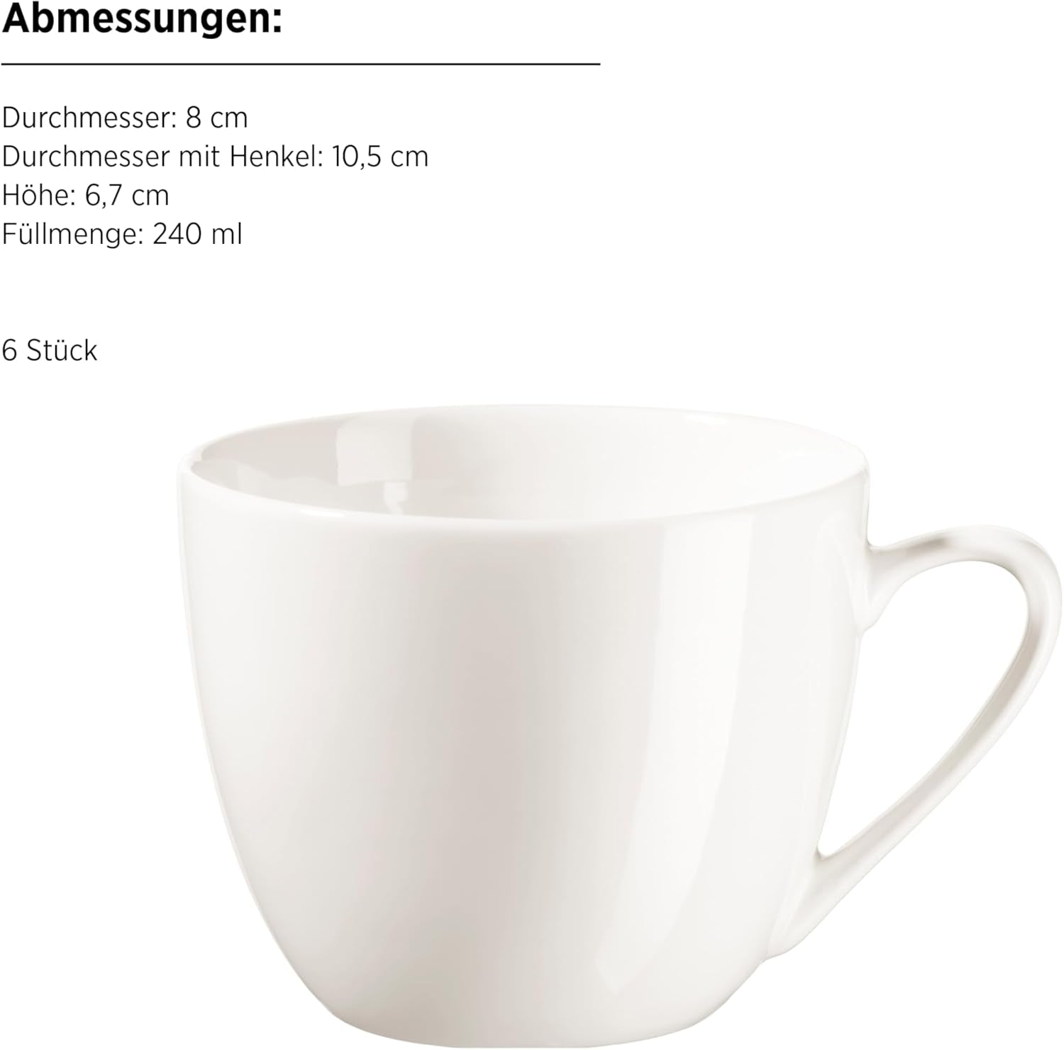 MÄSER 934105 Série Belmira, Service à Café Classique pour 6 Personnes, Service à Café 18 Pièces, Intemporel, Élégant, Délicat, Porcelaine, Blanc