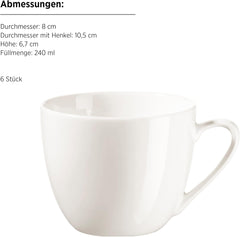 MÄSER 934105 Série Belmira, Service à Café Classique pour 6 Personnes, Service à Café 18 Pièces, Intemporel, Élégant, Délicat, Porcelaine, Blanc