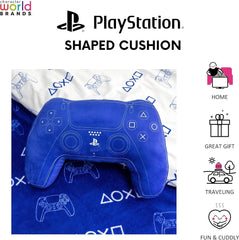 Character World : oreiller en forme de manette de Playstation sous licence officielle, design du combiné, oreiller en peluche | Parfaits pour la décoration d'une chambre ou d'un jeu, les oreillers standards bleus Naty Shop