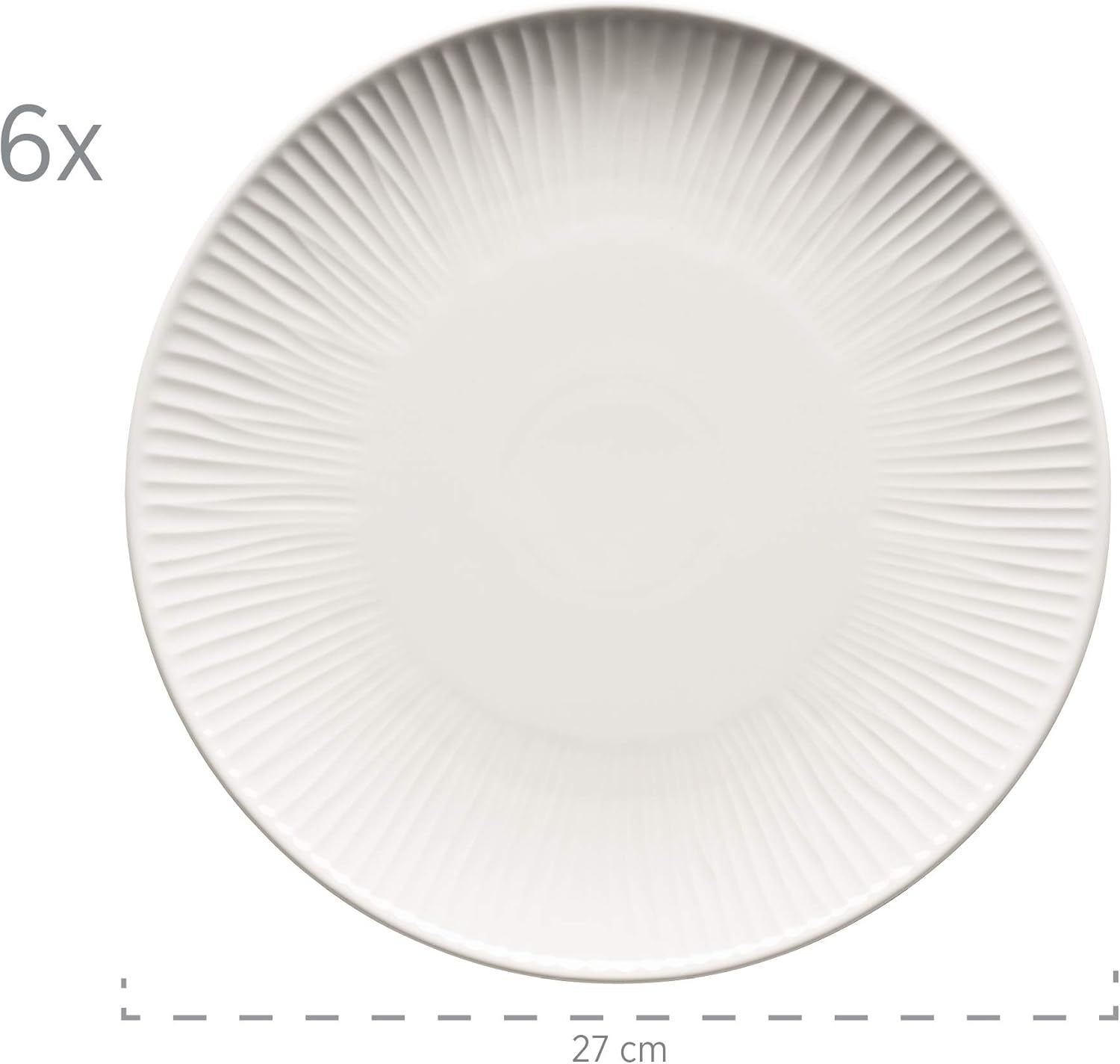 MÄSER 931461 Dalia Service de table pour 6 personnes en porcelaine d'hôtel de qualité supérieure, blanc, service d'assiettes 12 pièces au design vintage, porcelaine résistante