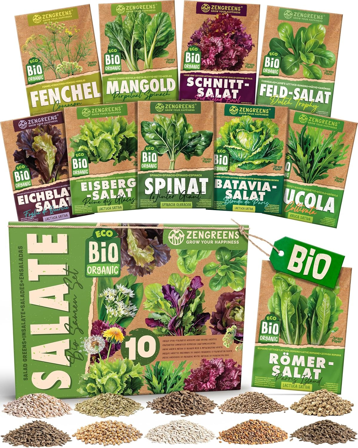 Graines de basilic biologiques dans un ensemble de 6 - 6 graines de basilic pour une culture facile dans le jardin, le balcon ou le parterre surélevé - Graines de plantes - Semis