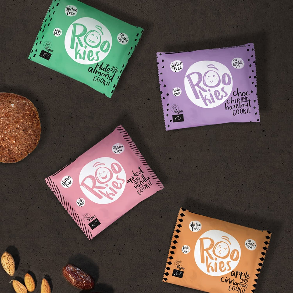 Biscuits végétaliens Bett'R aux dattes et aux amandes, emballés individuellement - 100 % biologiques, sans gluten, sans sucre ajouté - 18 x 40 g