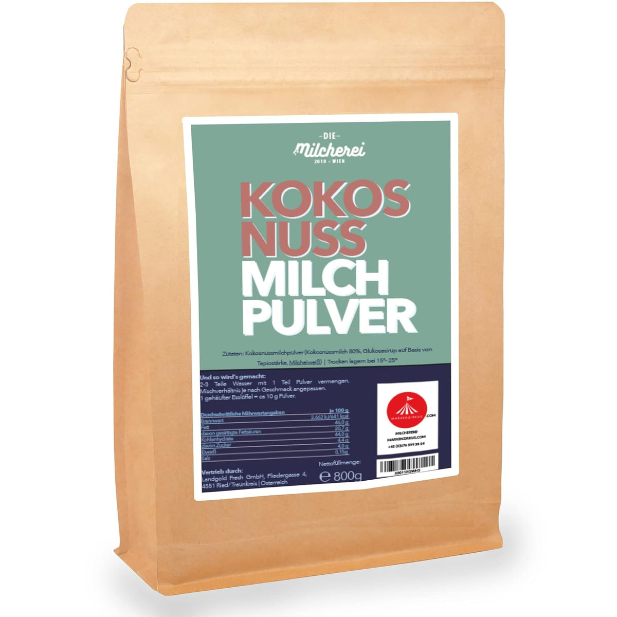 Kokos-Nuss-Milch-Pulver MILCHEREI Shake à la Noix de Coco Curry Thaï 800g
