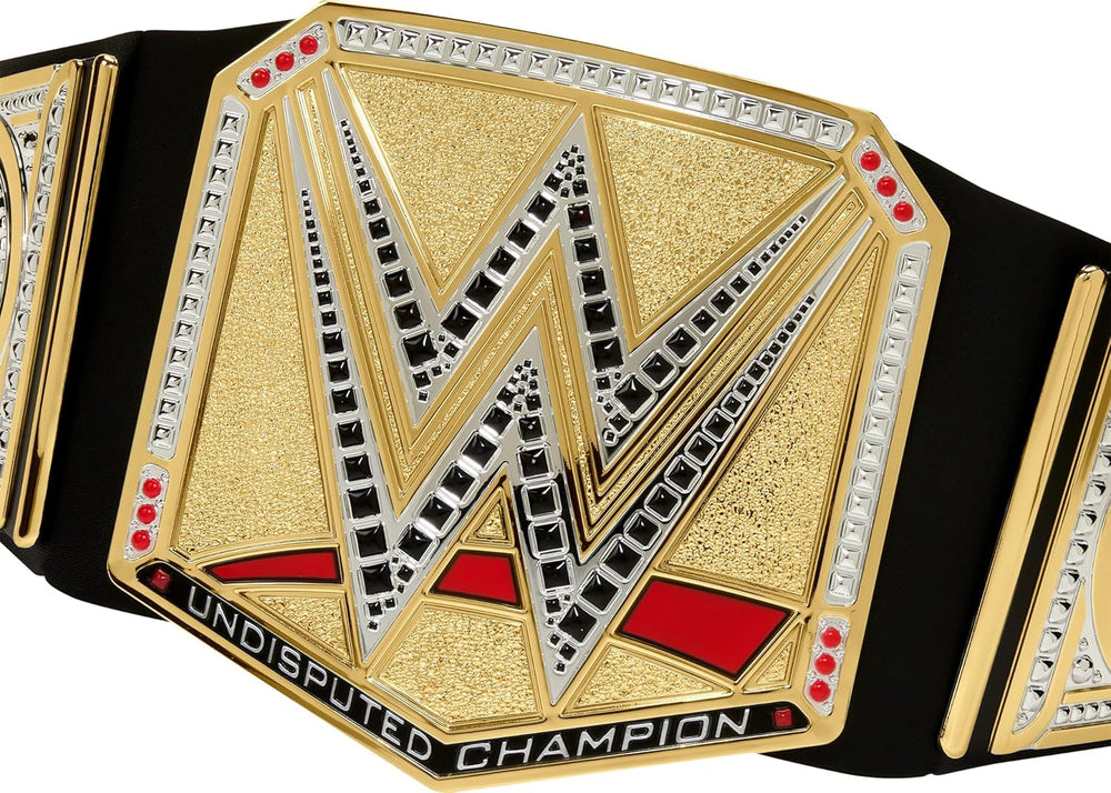 Mattel Ceinture de championnat WWE Mattel, jeu de rôle et costume de championnat universel incontesté de la WWE, env. Ceinture en simili cuir de 100 cm de long avec raccord unique, figurines HYJ35 Naty Shop