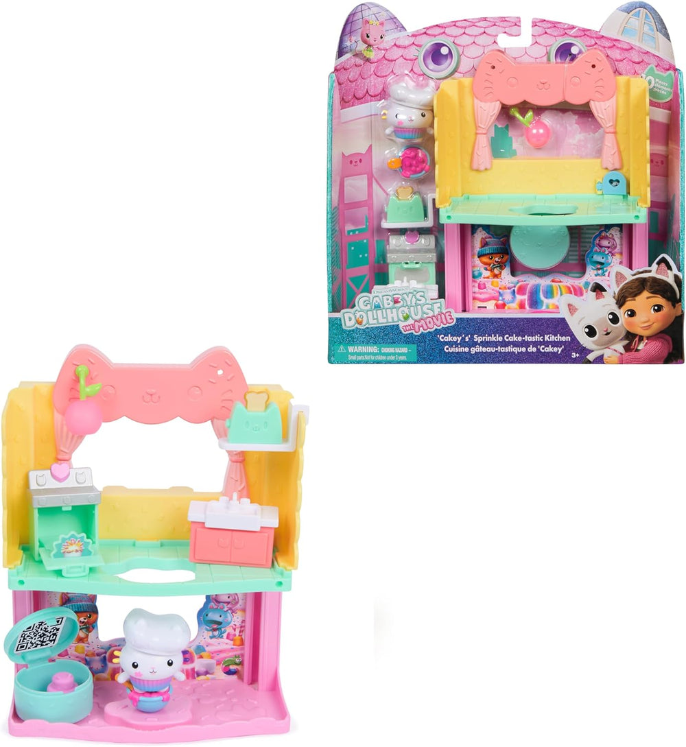 DREAMWORKS GABBY'S DOLLS HOUSE : LE FILM - Cuisine saupoudrée de sucre de Portal Room Kuchi avec figurine et accessoires, à partir de 3 ans