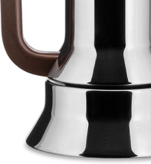 Alessi 9090/6 Espresso avec 6 tasses pour induction, acier inoxydable, argent, 15,5 x 13,5 x 27 cm