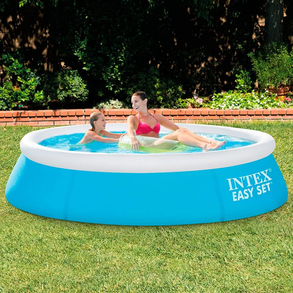 Piscine Easy Set - Piscine hors sol - Pour enfant, 183cm x 183cm x 51cm et Bâche Easy Set - Bâche de piscine - Ø 244 cm - Pour piscines Easy Set