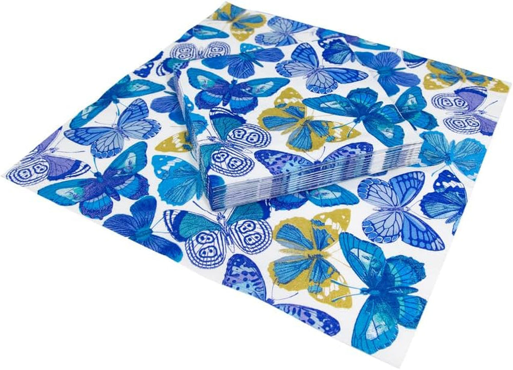 Serviettes papillon, bleues, 20 pièces par paquet