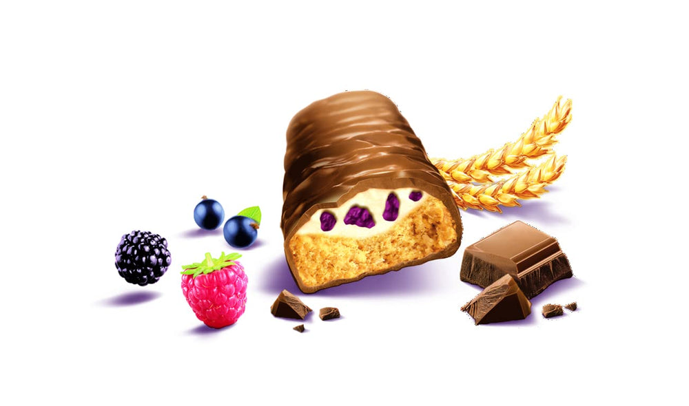 Balisto Chocolate Pack Bulk, Barres de chocolat Yoberry, céréales et yaourt, 8 x 18,5 g, chocolat, barres de muesli, paquet de chocolat en vrac (148 g)