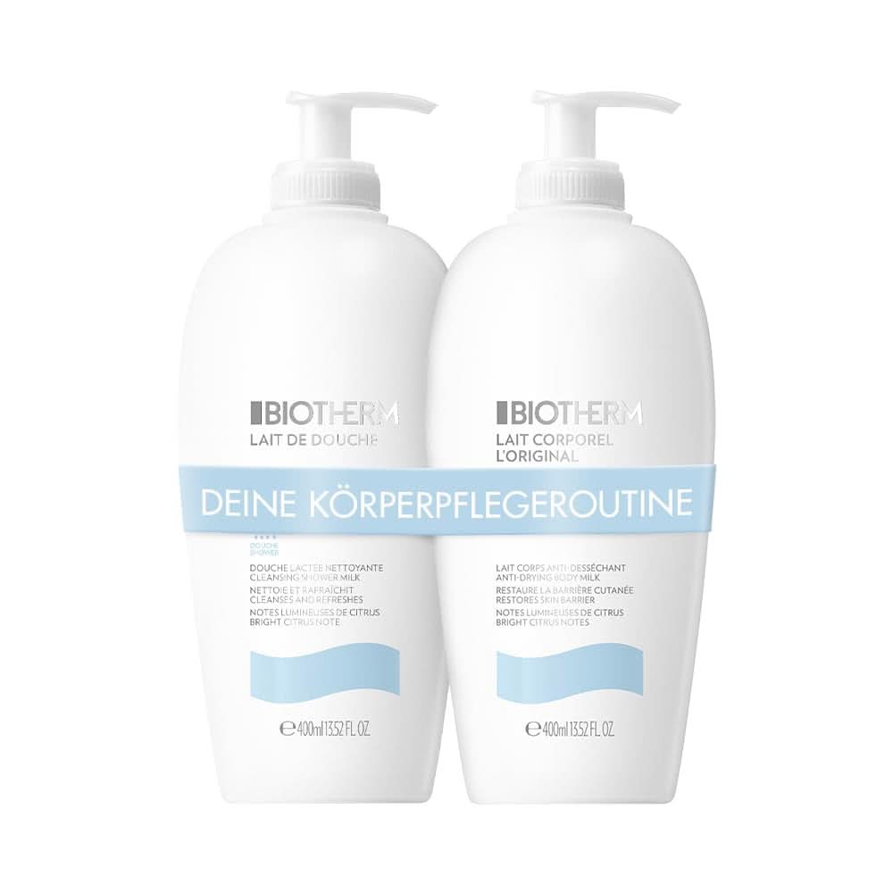 Biotherm Lait Corporel L'Original, Lait corporel hydratant au plancton, 400 ml Cosmétique et Beauté Naty Shop Lotion corporelle 400 ml + Gel douche 400 ml