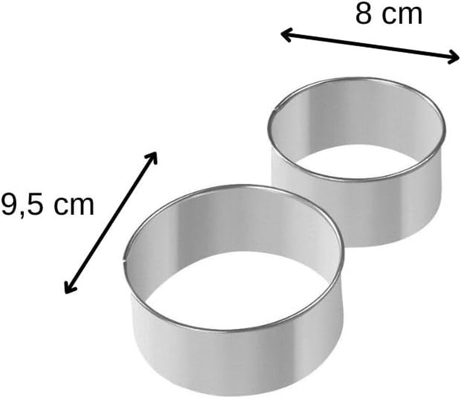 Moules à pâte Fackelmann, lot de 2, métal, multicolore, 8 et 9 cm, hauteur 5 cm