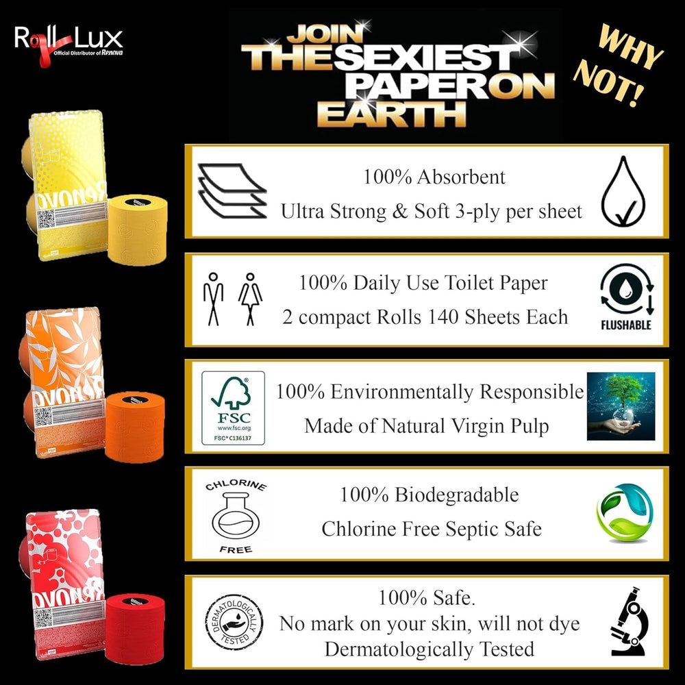 Papier toilette RENOVA, bleu, coffret cadeau, 2 rouleaux (200064206)