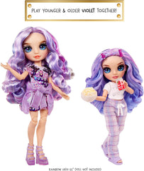 Rainbow High Junior High PJ Party Doll - Violet - 22 cm avec combinaison douce, chaussons et accessoires de jeu - Jouet pour enfants - Idéal pour les 4-12 ans