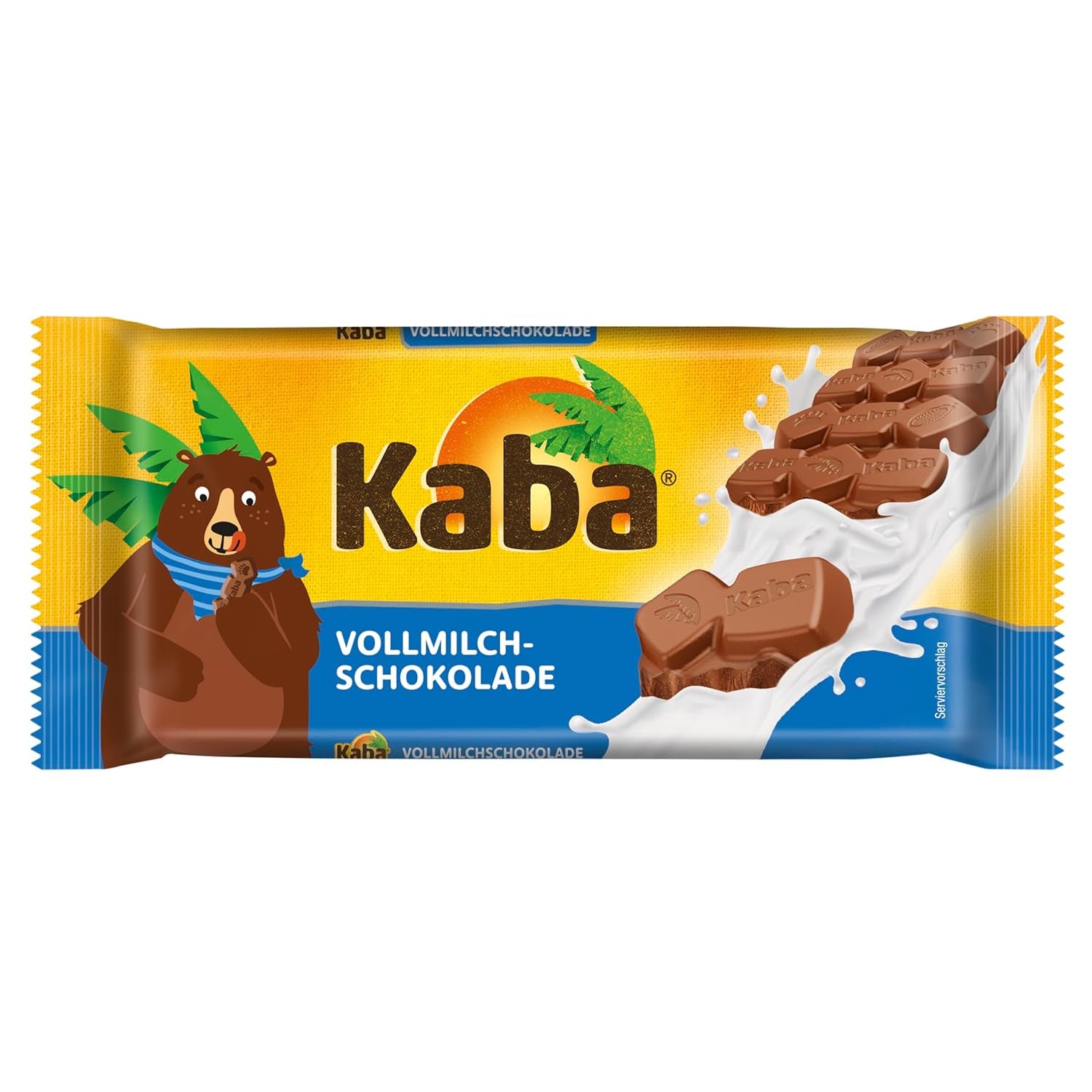 Chocolat au lait entier et crème de lait Kaba, tablette de chocolat fourrée, barre 90g, chocolat fondant à la crème de lait légère et saveur originale Kaba