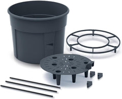 Ghiveci pentru răsaduri de roșii Prosperplast cu spalier – Jardinieră din plastic robust | Antracit | Rezistent la intemperii și UV | 29,5 x 115,2 cm | Ideal pentru grădină și terasă