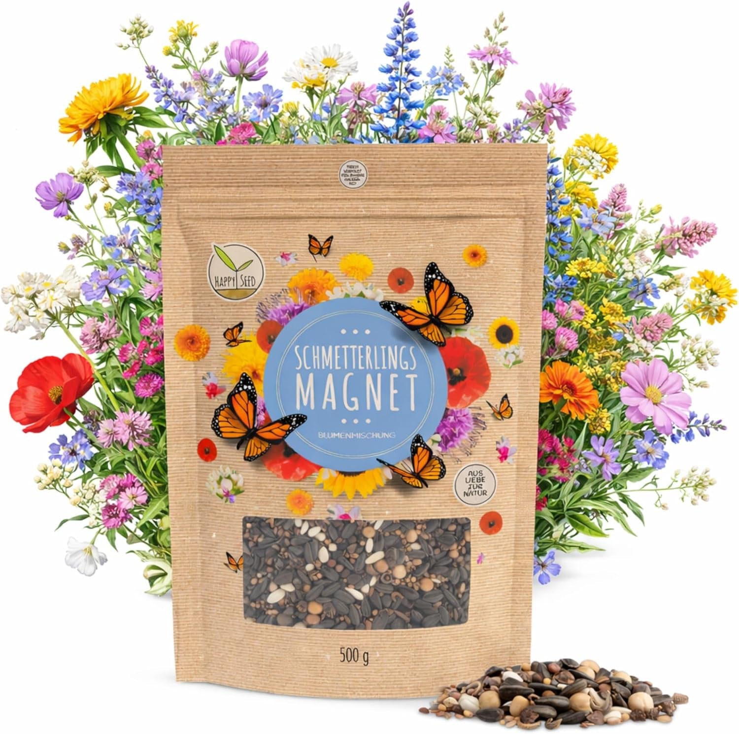 200G Schmetterlingswiese Samen Für Eine Bunte Blumenwiese - Farbenfrohe & Nektarreiche Wildblumensamen Mischung Für Schmetterlinge
