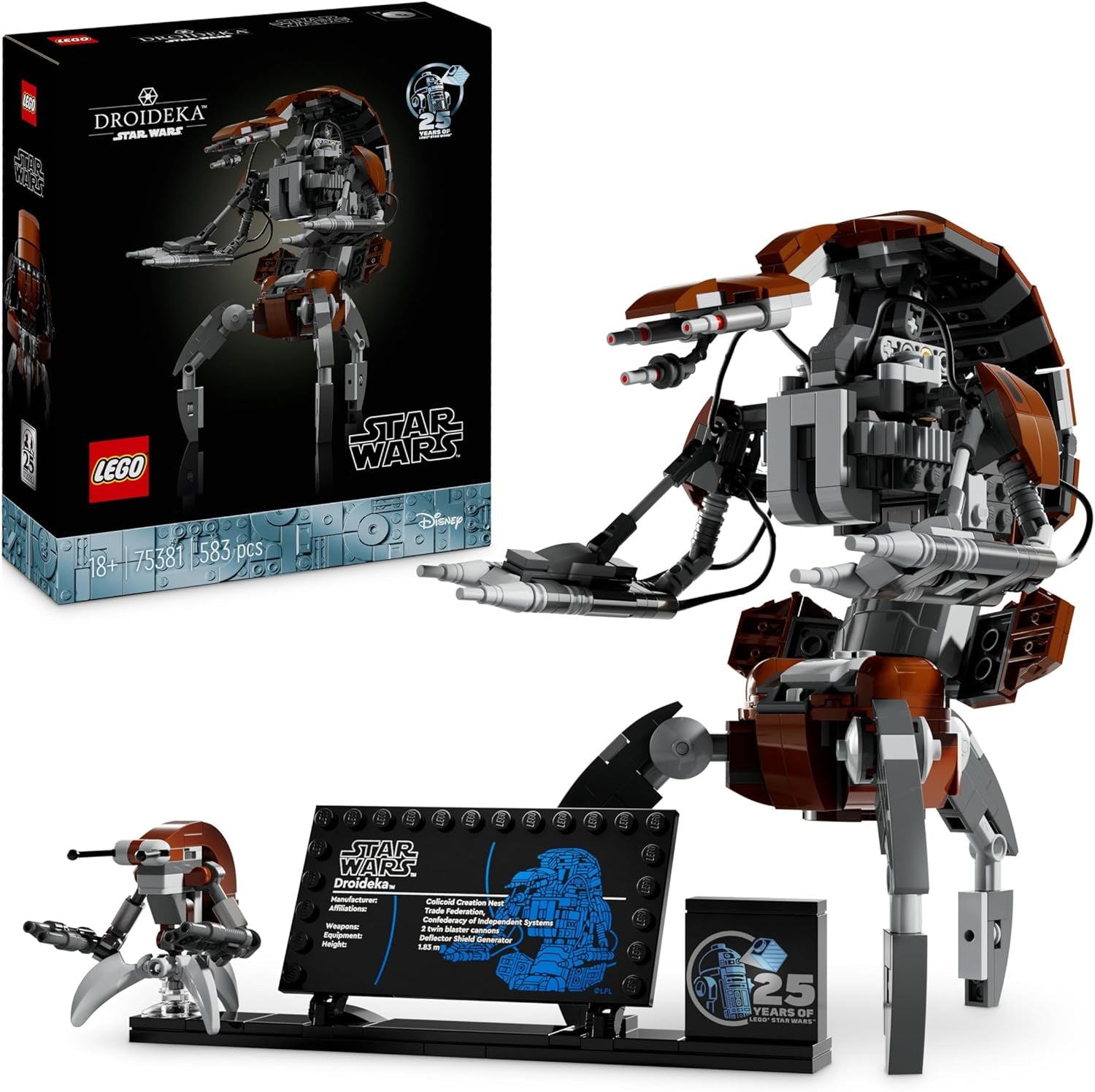 LEGO Star Wars Droideka Set, kit de modèle de droïde pour adultes, décoration de bureau, objet de collection, idée cadeau pour hommes et femmes 75381 Ensembles de construction Besuche den LEGO-Store Single