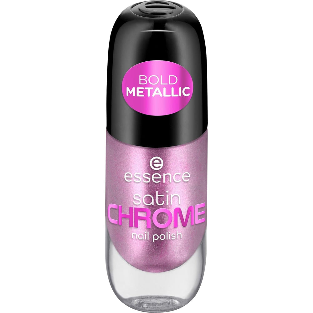 Oja Essence Satin CHROME, nr. 02, roz, acoperire completă, rezultate expres, pigmentată intens, metalică, vegană, fără particule de microplastic, fără parfum, fără parabeni, 1 pachet (8ml)