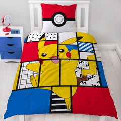 Lenjerie de pat pentru adolescenți si copii, Pikachu, 100% bumbac Lenjerie de pat - copii Naty Shop