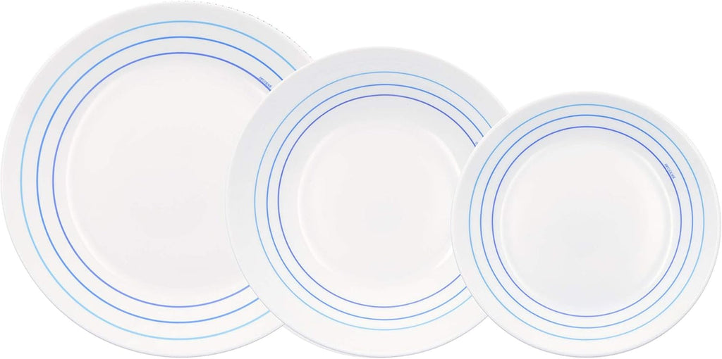 Luminarc Domitille Tafelservice, 18-Teilig, Opal, Keramik, Weiß Seturi vesela masa Naty Shop Avrei Blau