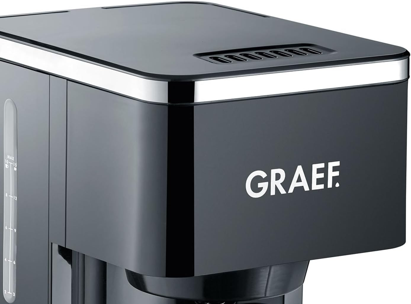 GREF. Machine à expresso à filtre FK402 noire, 1,25 L, fonction maintien au chaud, minuterie, fonction pré-infusion, tête d'infusion pour un développement optimal des saveurs, facile à utiliser