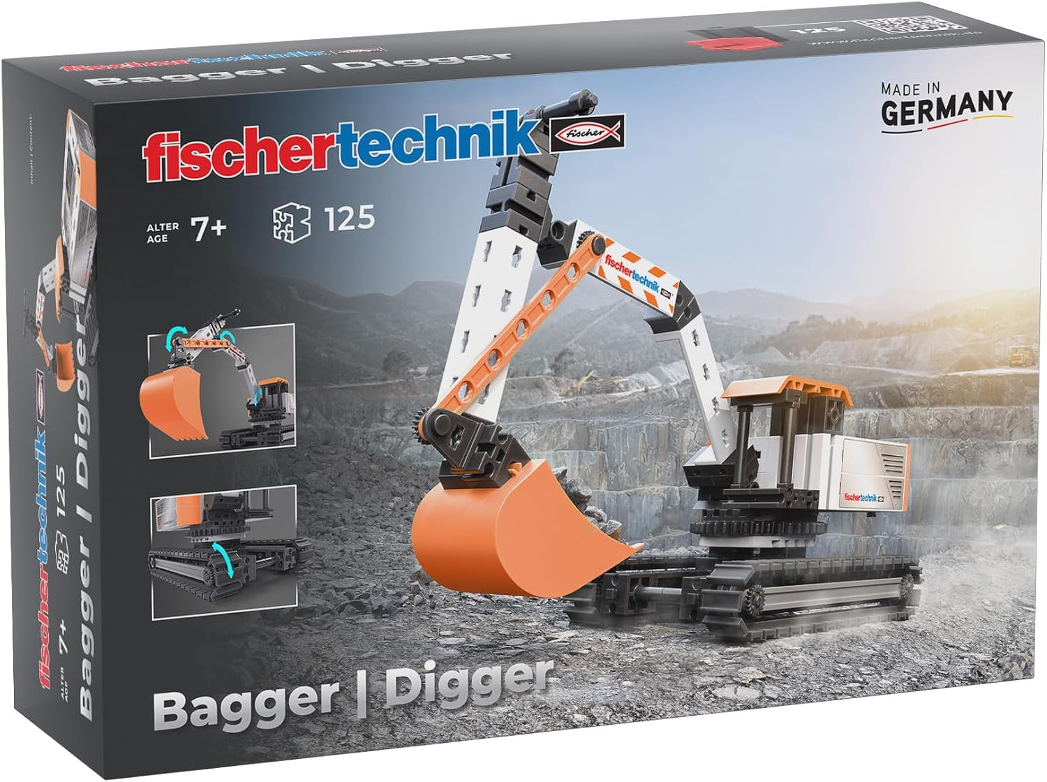 fischertechnik Truck 576105 – Jeu de construction pédagogique, LKW-Spielzeug-Bausatz für Kinder ab 7 Jahren, orange