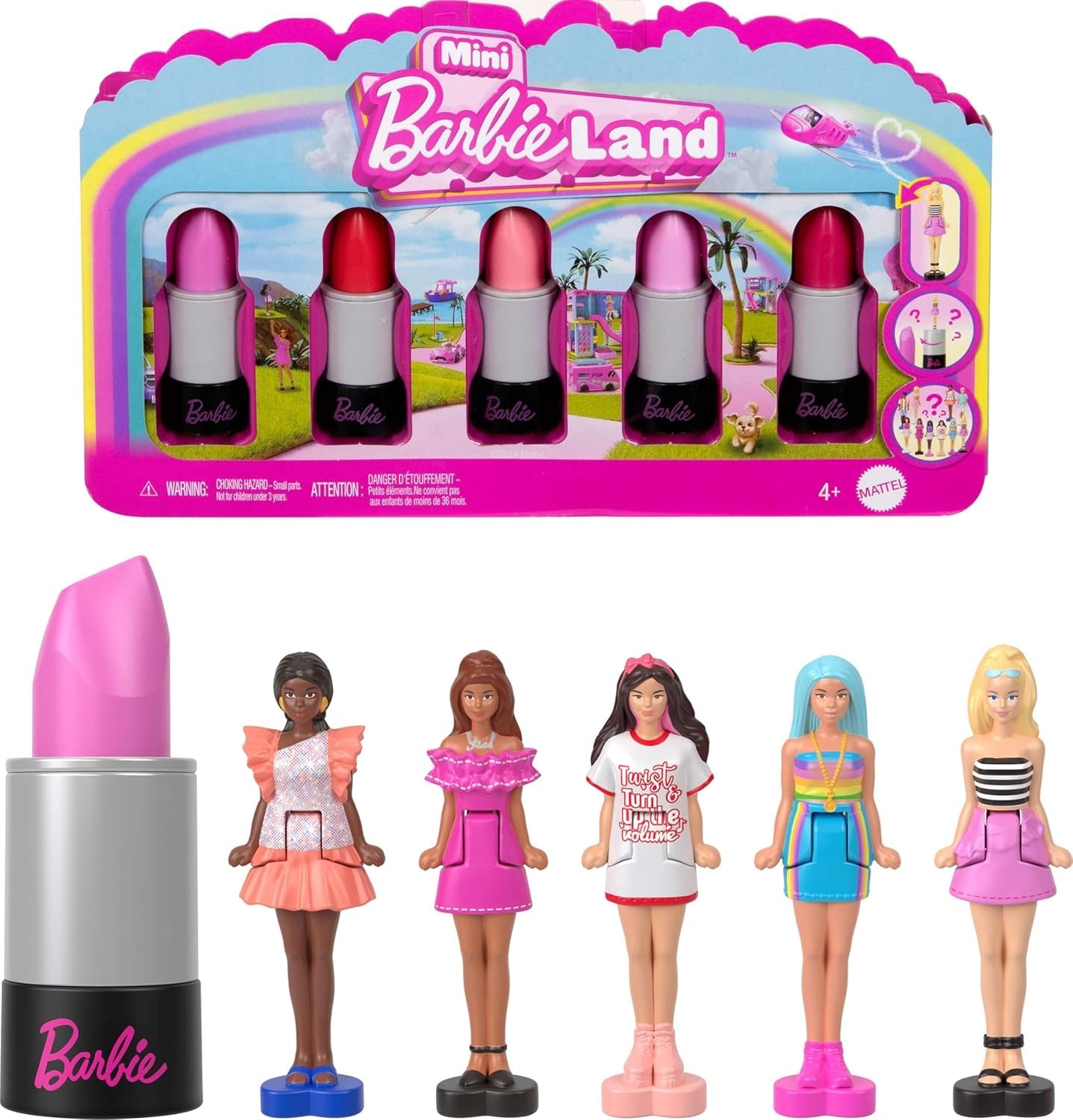 Barbie Mini BarbieLand Reveal-Puppen 5er-Set, ca. 4 cm große Puppen mit Überraschung beim Auspacken, verschiedene Reveals (Stile können abweichen), JCB27
