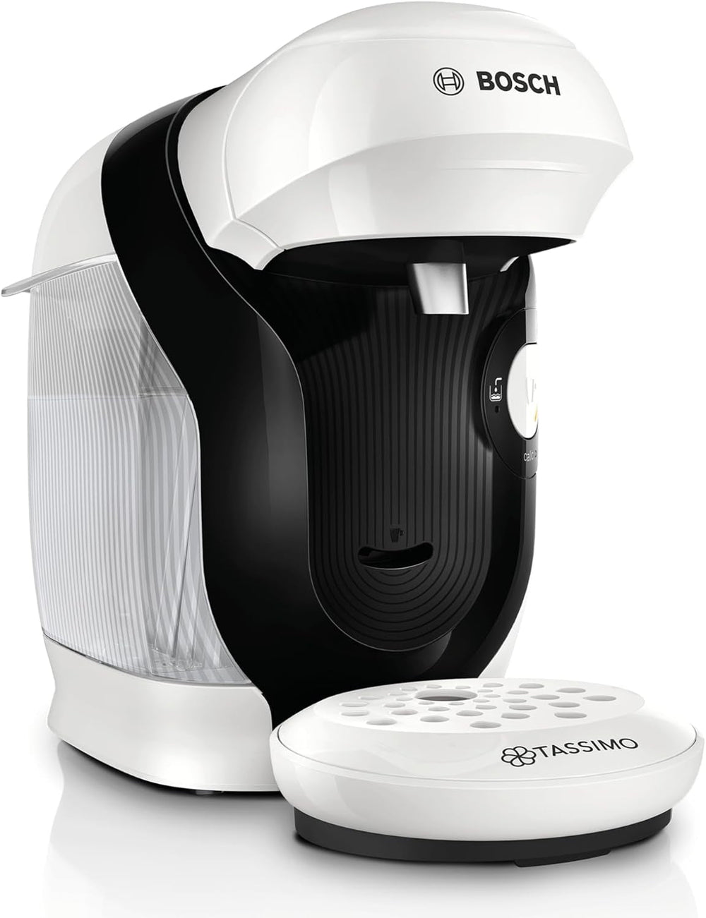 Bosch Tassimo Style TAS112E Machine à expresso à capsules, plus de 70 boissons, convient à toutes les tailles de tasses, entièrement automatique, durable, peu encombrant, 1400 W, noir