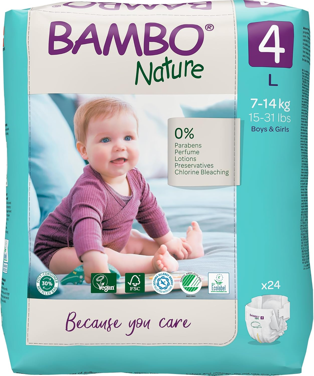 Couches bébé Bambo Nature, taille 4 (7-14 kg) - 48 pièces. Couches haut de gamme avec protection améliorée contre les fuites | Confort et liberté ultimes pour les enfants actifs | Couches testées dermatologiquement