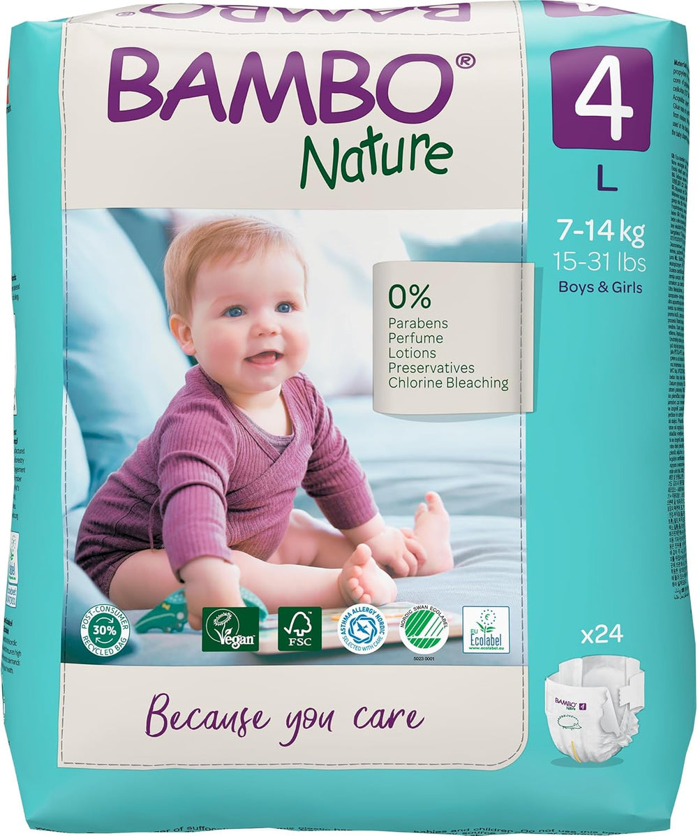 Couches bébé Bambo Nature, taille 4 (7-14 kg) - 48 pièces. Couches haut de gamme avec protection améliorée contre les fuites | Confort et liberté ultimes pour les enfants actifs | Couches testées dermatologiquement