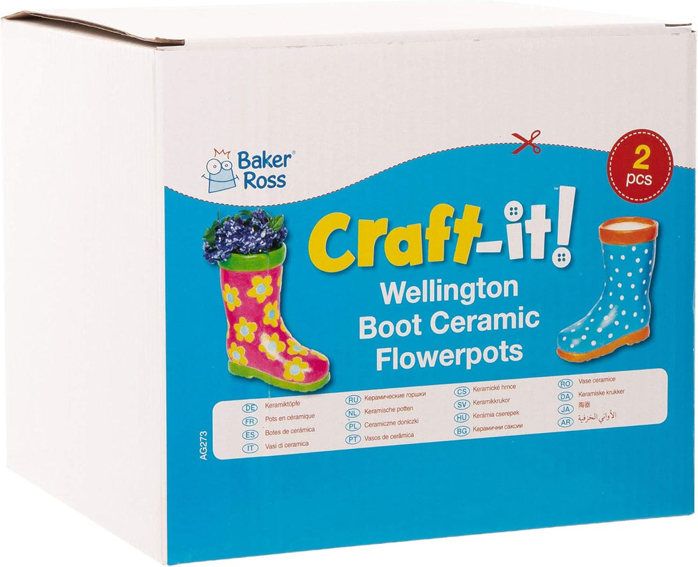 Baker Ross Pots en céramique « Wellies » pour enfants (paquet de 2)