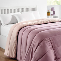 Pikolin Home - Plapumă reversibilă 300 G - Umplutură nordică bicoloră - Pentru pat 90 - Umplută cu pene, caldă, respirabilă, Gri deschis/gri natural, 150 X 220 Cm Plapumi si pilote Naty Shop