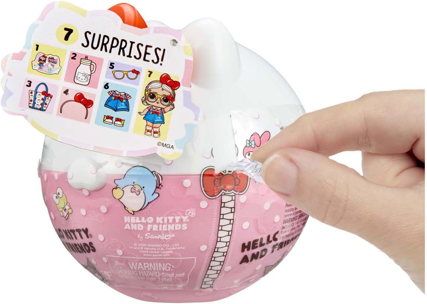 L.O.L. Surprise! Loves Hello Kitty and Friends - 1 Puppe mit 7 Überraschungen, Zufällige Auswahl, 8 Tots zum Sammeln, für Kinder ab 4 Jahren, Pink