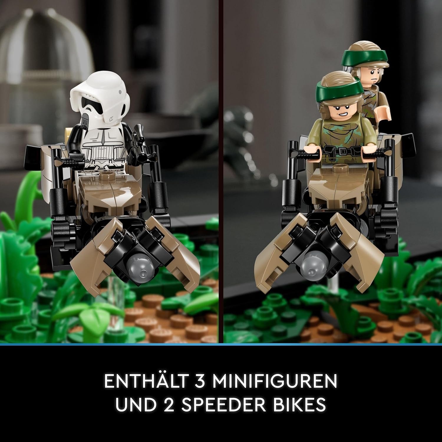 LEGO 75353 Star Wars Poursuite sur Endor - Ensemble diorama, Le retour du Jedi avec Luke Skywalker, la princesse Leia, le Scout Trooper et les Speeder Bikes, ensembles de construction du 40e anniversaire Besuche an LEGO-Store