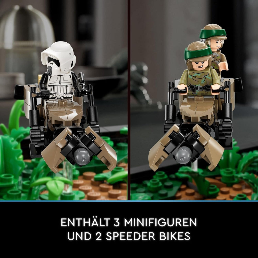 LEGO 75353 Star Wars Poursuite sur Endor - Ensemble diorama, Le retour du Jedi avec Luke Skywalker, la princesse Leia, le Scout Trooper et les Speeder Bikes, ensembles de construction du 40e anniversaire Besuche an LEGO-Store