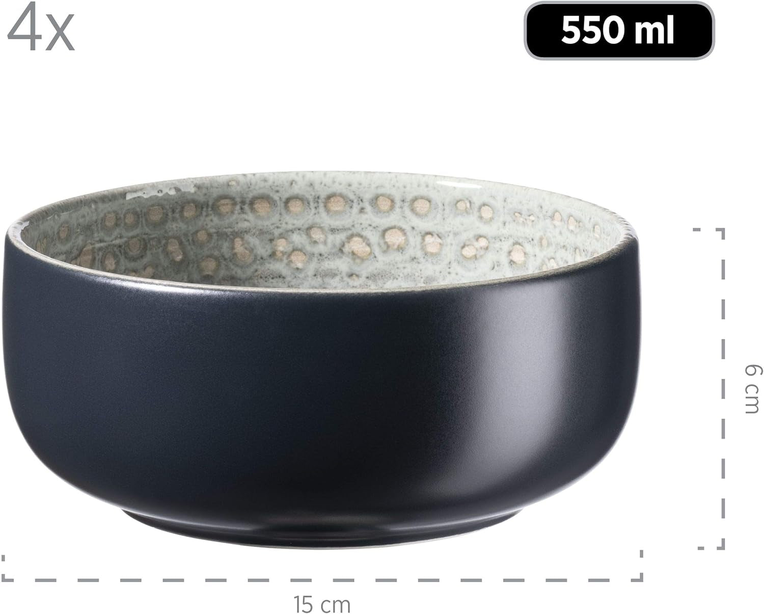 MÄSER 931744 Série Spicy Market, service de table peint à la main pour 4 personnes au design méditerranéen vintage, service de table 16 pièces en céramique, vert, grès