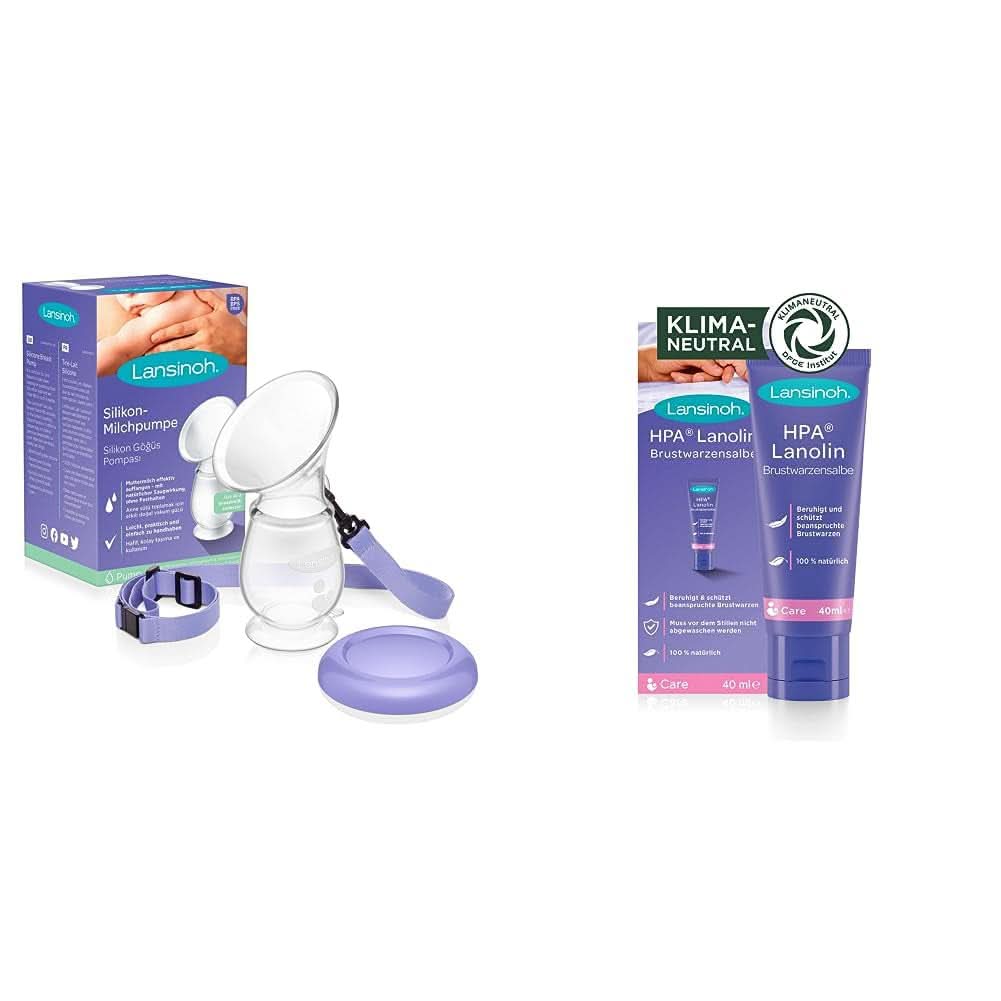 Lansinoh Silikon Milchpumpe & Muttermilchauffänger - Angenehmes & Extrem Weiches Silikon - Rettet Jeden Tropfen Muttermilch - Alternative Zu Milchauffangschalen, 1 Stück (1Er Pack) Accessoires Alimentation et allaitement Bebe Naty Shop Bundle Mit Brustwarzensalbe Silikon-Milchpumpe Muttermilchauffänger