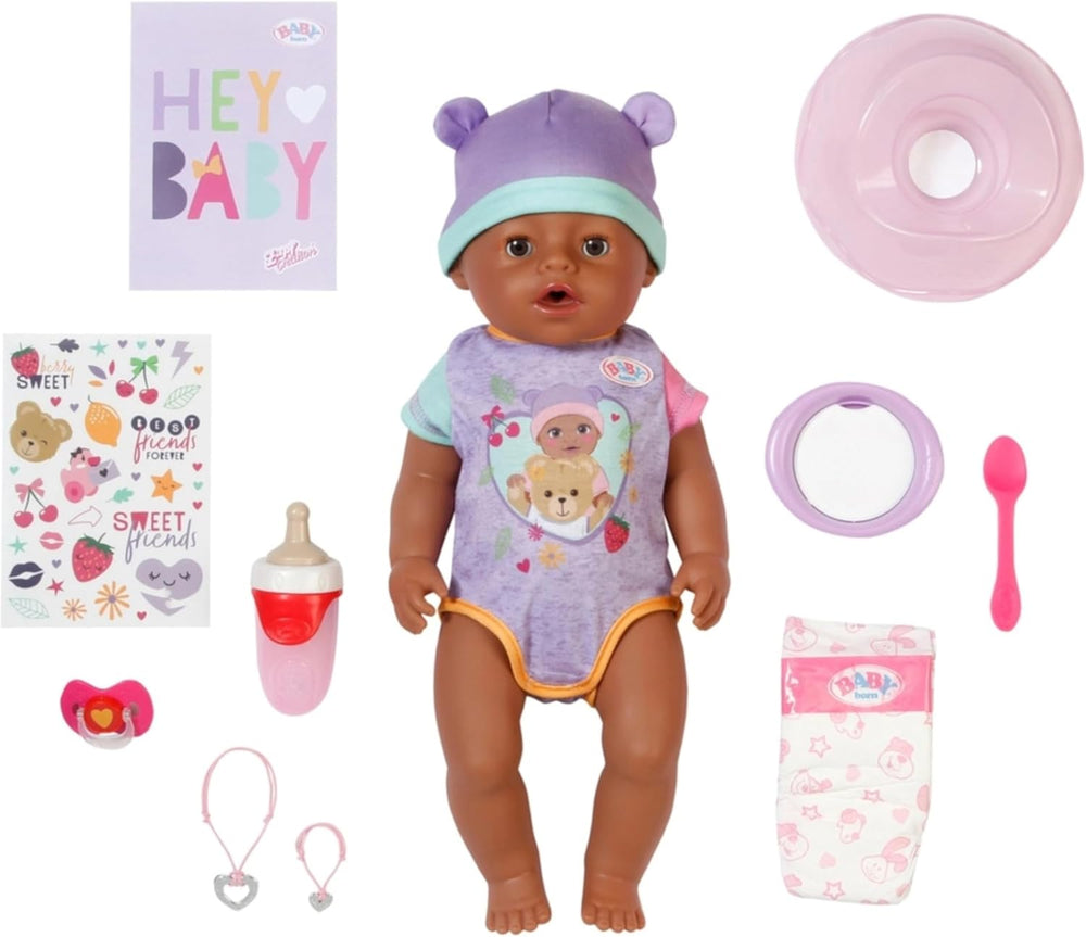 BABY Born Eva - 43 cm große Babypuppe - 10 Funktionen inkl. Accessoires & Strampler - Funktioniert komplett ohne Batterien - Geeignet für Kinder ab 3 Jahren