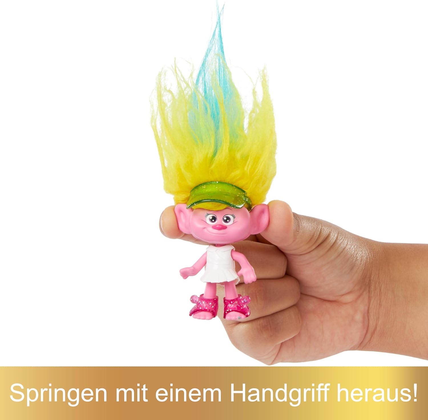 Mattel DREAMWORKS TROLLS United We Stand - Poupée Viva Hairy Surprises avec cheveux en peluche jaune vif et 3 accessoires surprise, pour enfants à partir de 3 ans, HNF11