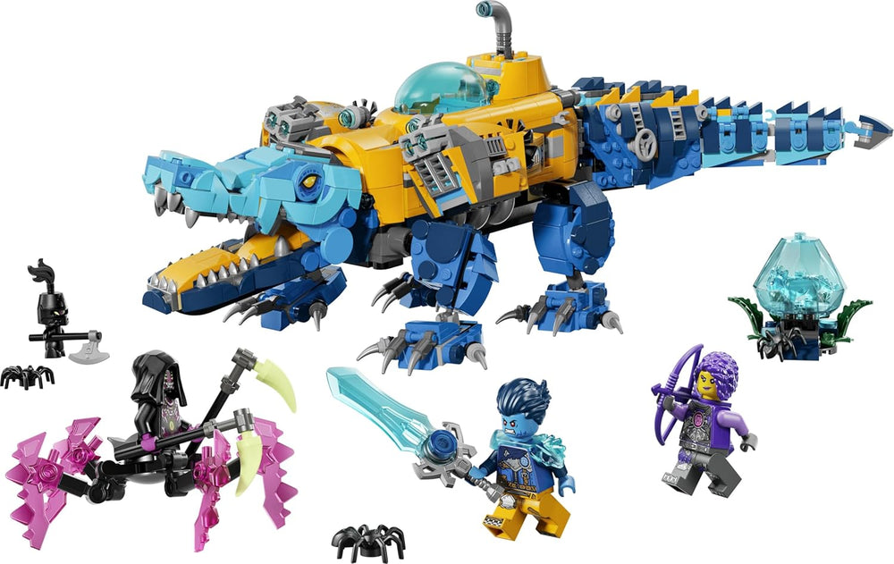 LEGO DREAMZzz 2in1 Krokodil-U-Boot - Spielzeug verwandelbar in Adler-U-Boot - incl. 3 Minifigures, 2 Spinnen und Einer sammelbaren blue Treasure-Kreatur - Geschenk für Jungen ab 8 Jahren - 71512
