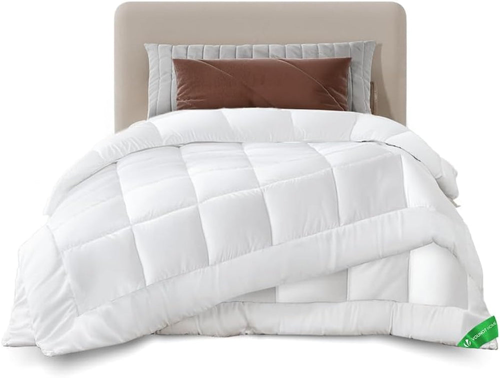 VOUNOT Duvet 155X200Cm, 4 Seasons Winter Duvet Set de 2 500GSM, constând din 2 plăpumi înnodate împreună Adaptable Duvet pentru vară și iarnă, Oeko-Tex Standard Plapumi si pilote Naty Shop 4 sezoane pătură set de 2 135X200Cm