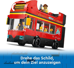 Bus à impériale LEGO City, bus jouet à deux étages, ensemble de véhicules pour filles et garçons à partir de 7 ans, contient 5 figurines, dont un bébé dans un landau 60407 Jeux de construction Besuche den LEGO-Store