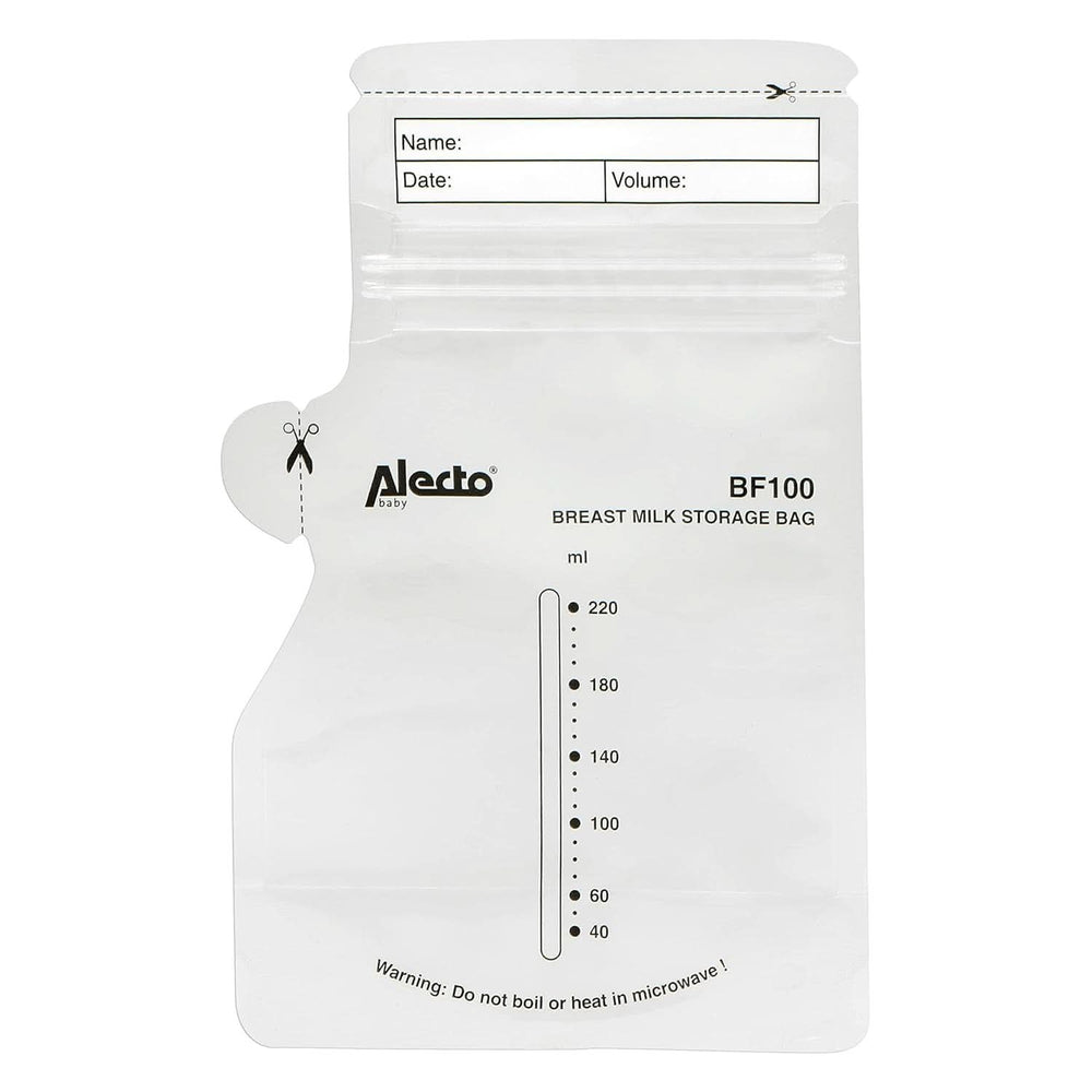 BF100 Sachet de conservation pour lait maternel - Sachet pour lait maternel - capacité 220 Ml - 100 pièces - Transparent Accessoires Alimentaire et Allaitement Bebe Naty Shop