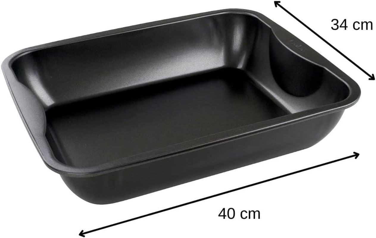Zenker Xxl-Brat- Und Auslaufform (40 X 8 X 34 Cm) CUISSON SPÉCIALE, Rechteckige Ofenform Mit Antihaftbeschichtung, Backblech Für Krosse Braten & Saftige Aufläufe (Farbe: Schwarz), Menge: 1 Stück Moules et plateaux pour la cuisson Naty Shop